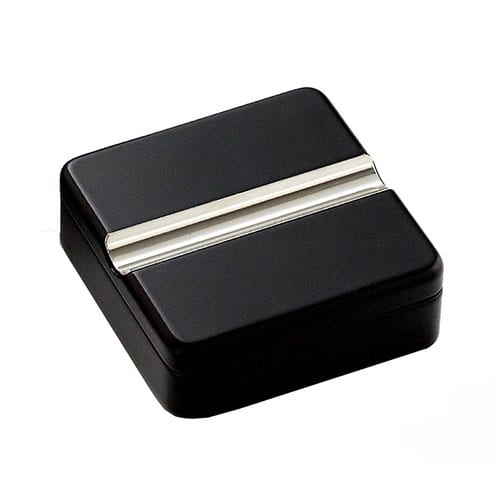 Zigarrenaschenbecher aus Holz Chrom in schwarz lasiert silber 74054