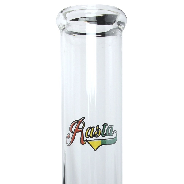 Bong Glas Rasta gebogen 33 cm hoch 53639