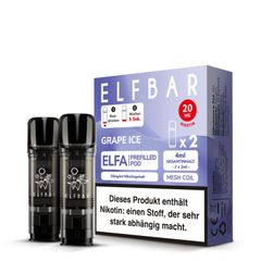 E-Liquidpod ELFBAR Elfa Grape ICE 20 mg 2 Pods 40402