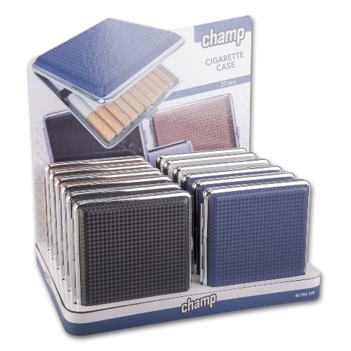 Zigarettenetui Kunstleder 20er CHAMP Diamond 4 Farben sortiert 35569
