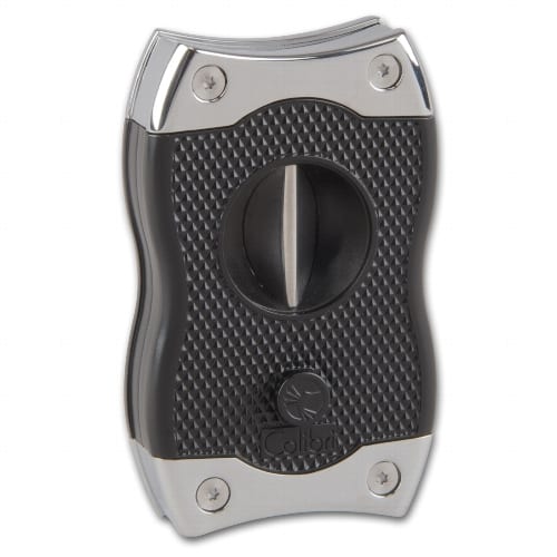 Zigarrencutter COLIBRI Flach/Kerbschnitt schwarz-chrom 23/27mm 90849