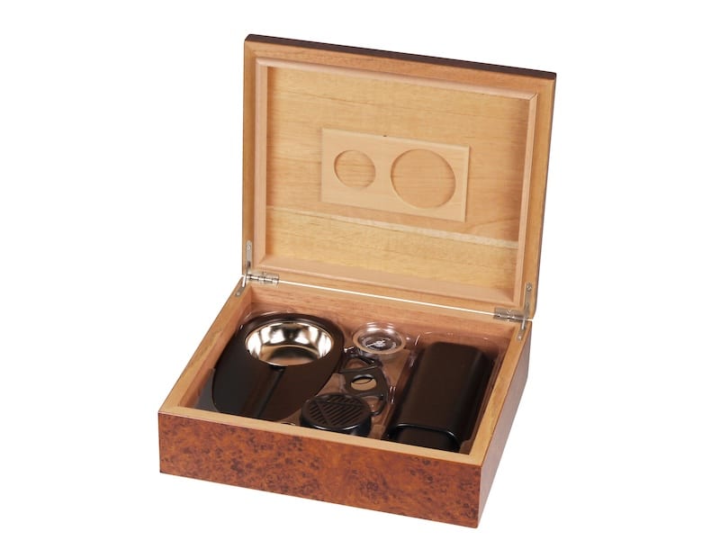 Humidor-Set Wurzelholz fuer ca. 25 Zigarren 569104