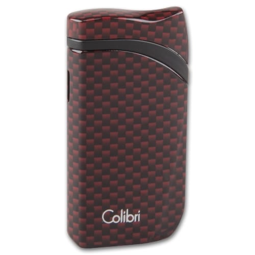 Cigarrenfeuerzeug Jet COLIBRI Falcon 2 Carbon rot Schraegflamme 90829