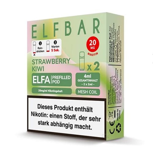 E-Liquidpod ELFBAR Elfa Strawberry Kiwi 20 mg 2 Pods 17629