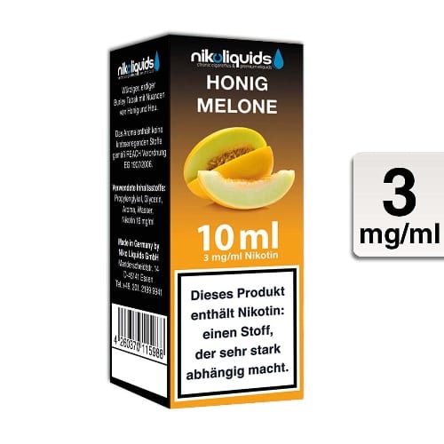 E-Liquid Nikoliquids Honigmelone 3 mg/ml Flasche 10 ml E-Liquid Nikoliquids Honigmelone 3 mg/ml Flasche 10 ml