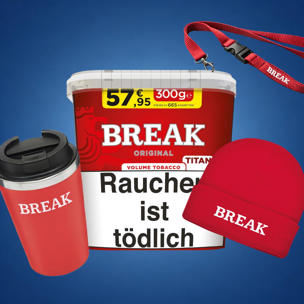 BREAK Selected Box Original Titan 300 g + Schlüsselband + Kaffeebecher + Beanie