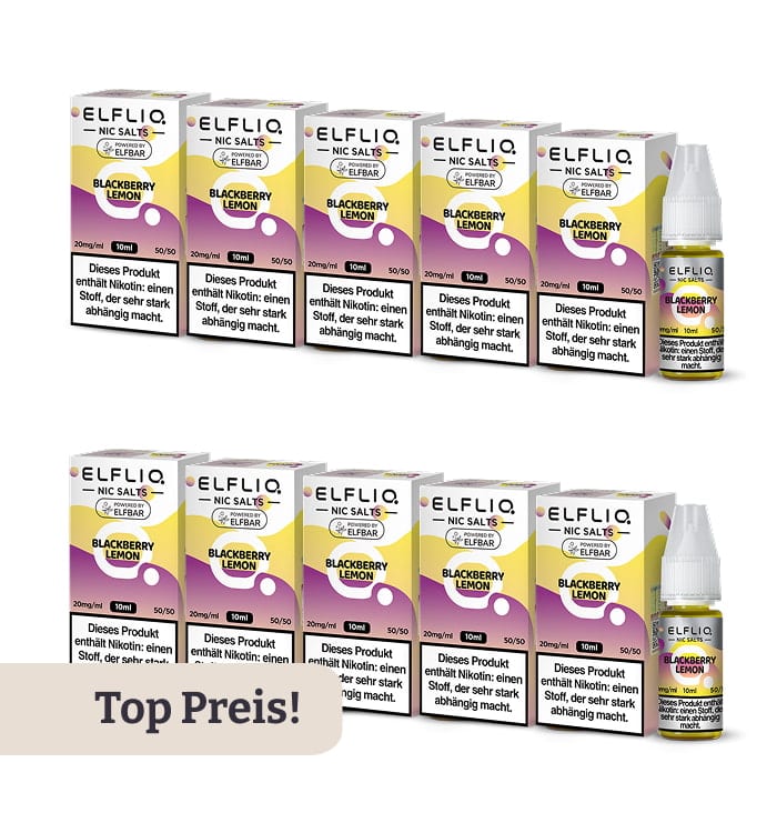 10er Pack E-Liquid Nikotinsalz ELFBAR Elfliq Blackberry Lemon 20mg 4352