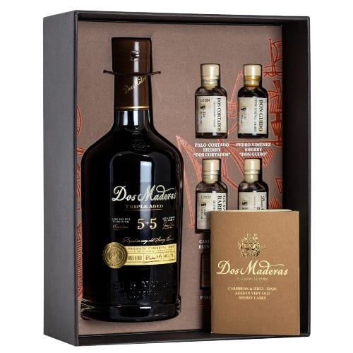 Rum DOS MADERAS PX Triple Aged 5+5 40 % Vol. + 4 Miniaturen 22 ml 788 ml 37691