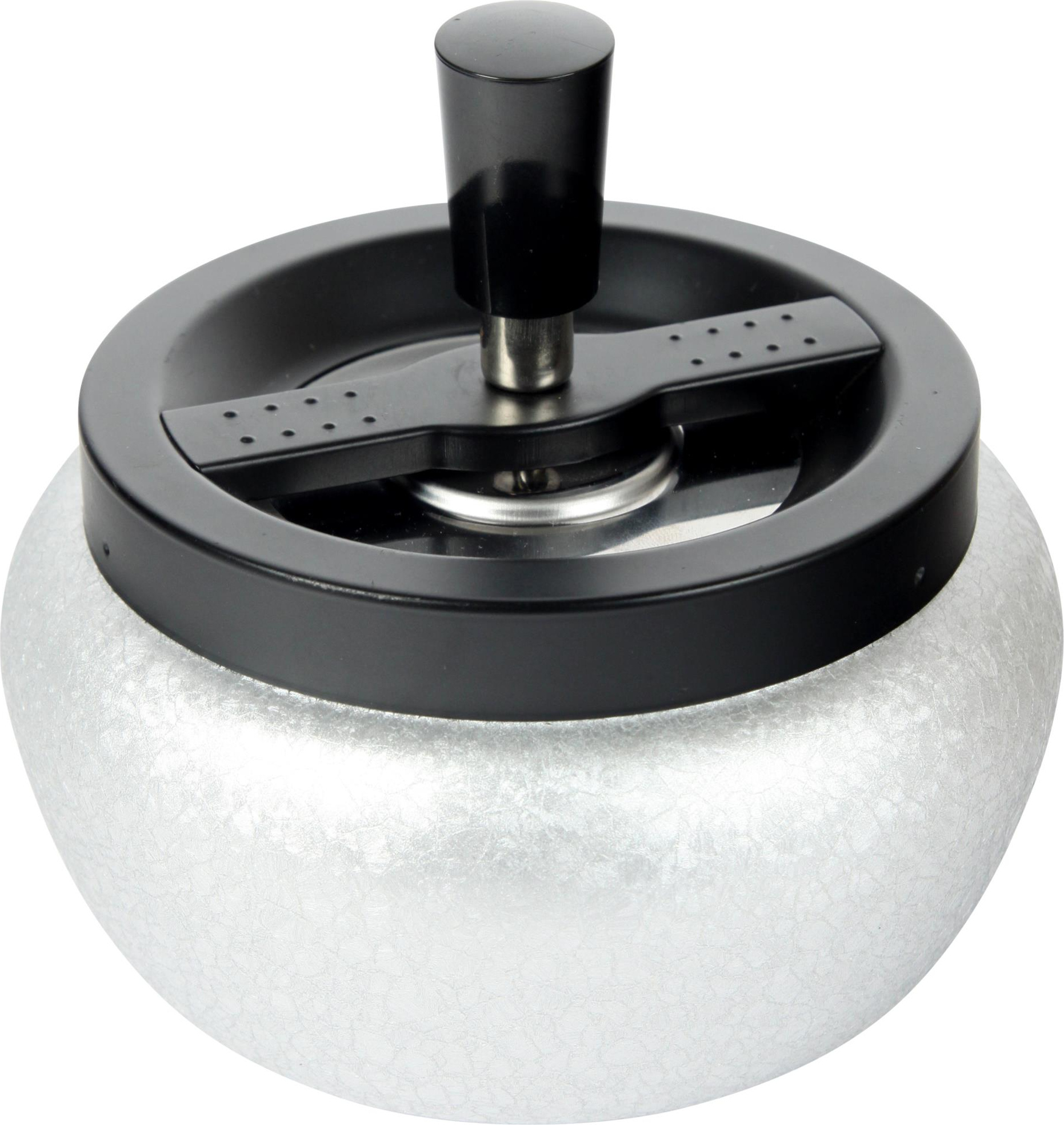 Drehascher bauchig schwarz/silber 13 cm