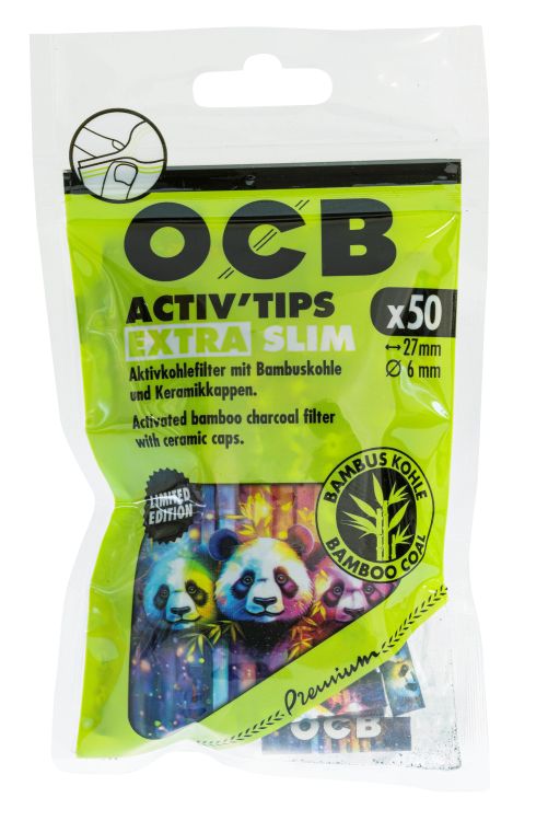 OCB Bamboo Aktivkohlefilter Extra Slim 6mm – Limited Edition, 1×50 Stück