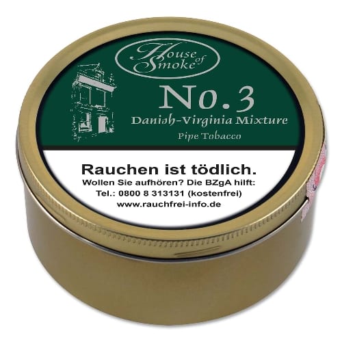 Pfeifentabak House of Smoke No.3 Danish-Virginia Mixture 100 Gramm 61922