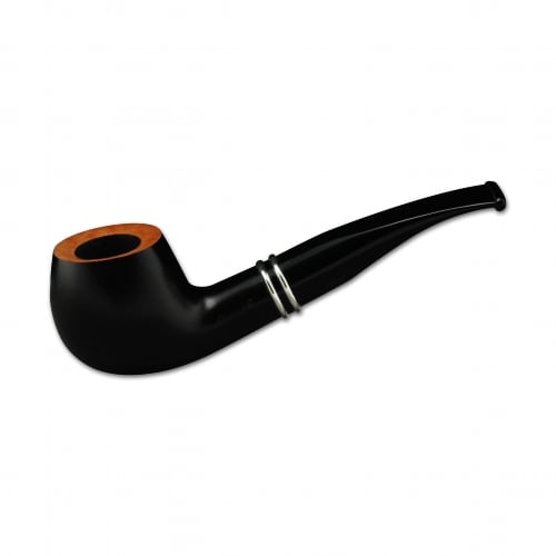 Pfeife Capitello Prince aus Bruyèreholz Acryl in schwarz seidenglänzend 95292