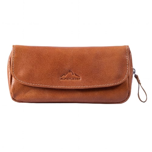 Pfeifentasche 1er Leder Michl ALPENLEDER cognac mit Tabakfach 35660