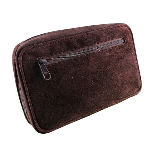 Pfeifentasche für drei Pfeifen aus Wildleder in dunkelbraun 5654
