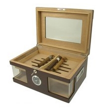 Humidor Glastop braun 38x26cm für 80 Cigarren 81867