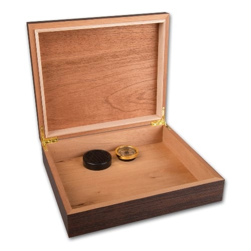 Humidor Wallnuss aus Holz mit PVC Furnier in dunkelbraun 99756