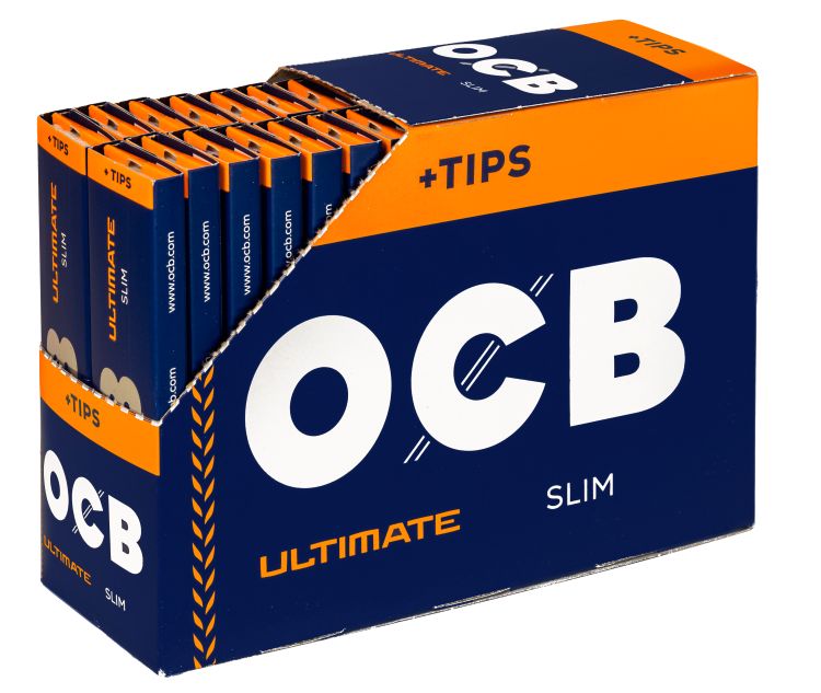 DISPLAY 32 Heftchen à 32 Stück Zigarettenpapier OCB Ultimate Slim mit Filtertips