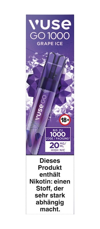 Einweg eZigarette Vuse GO Grape Ice 20mg bis zu 1000 Puffs 40201