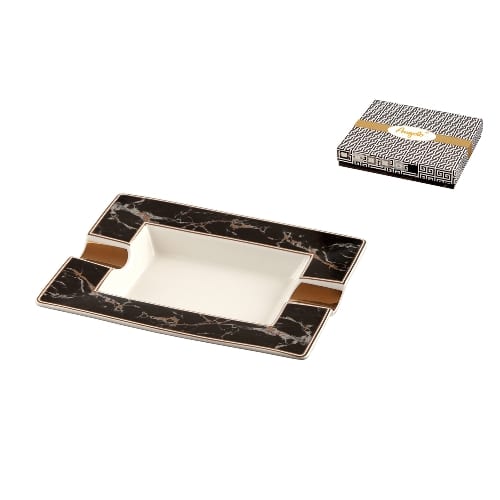 Zigarrenascher Porzellan New Bone China ANGELO Marmor 2 Ablagen 81289