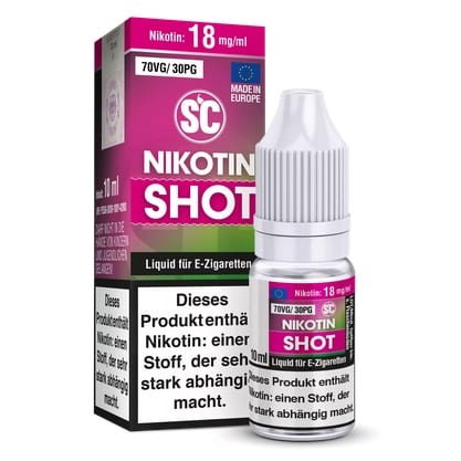 E-Liquid Nikotinshot SC PG30 / VG70 18 mg E-Liquid Nikotinshot SC PG30 / VG70 18 mg