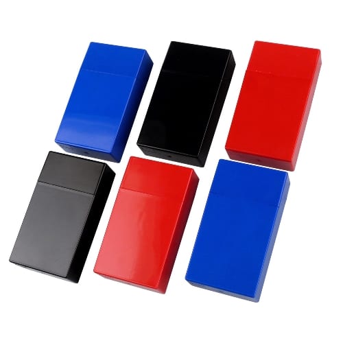 Zigarettenbox Kunststoff20er 100 mm Pop Up 3 Farben sortiert 37059