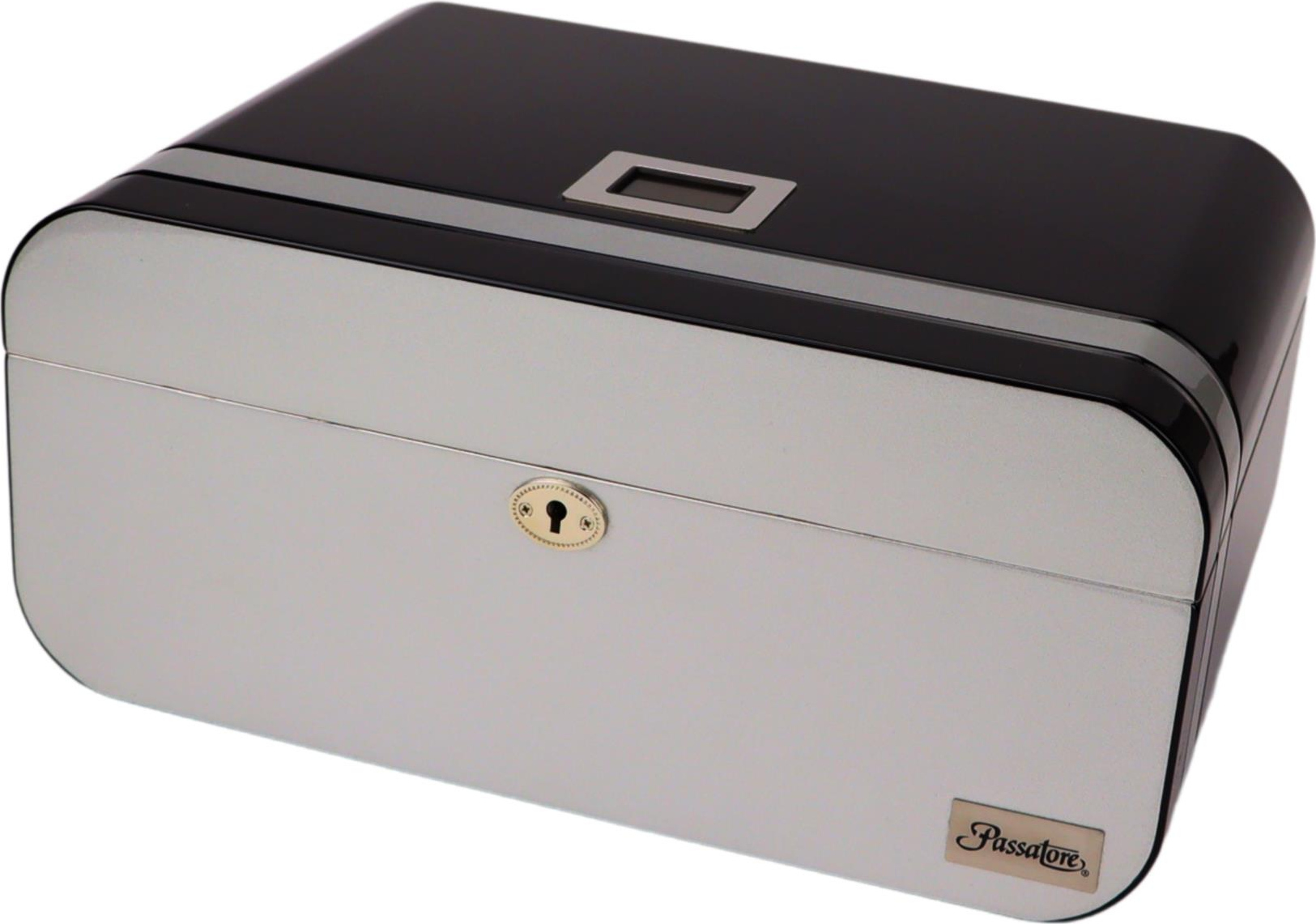 PASSATORE Humidor schwarz/silber glänzend, 20-30 Zigarren 563074