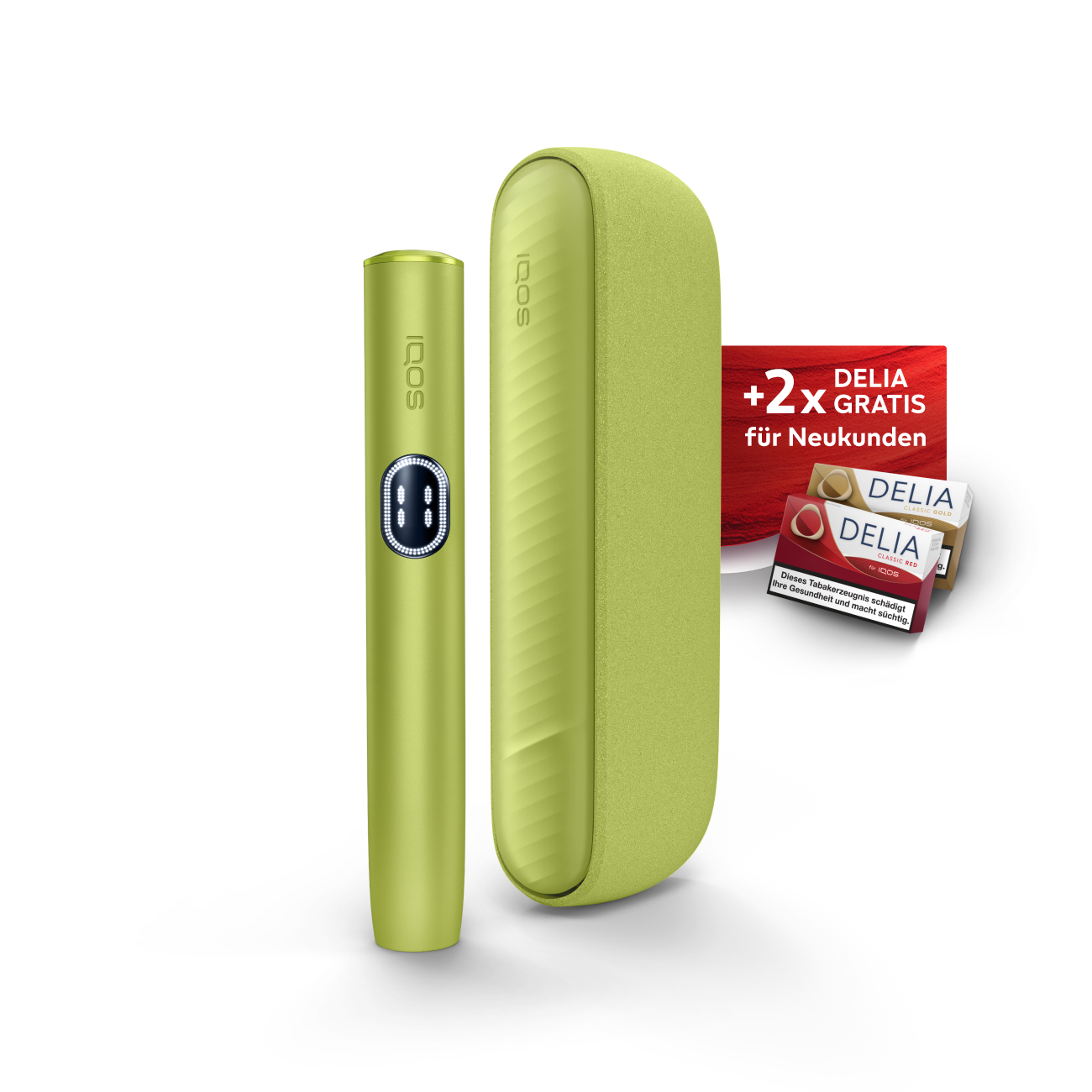 IQOS ILUMA i Leaf Green + Gratis DELIA Sticks bei Registrierung