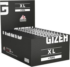 Zigarettenpapier GIZEH Black King Size XL 34 x 34 + Tips 34