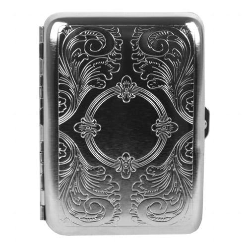 Zigarettenetui Metall 14er King Size chrom Venezian Design mit Clip 79957