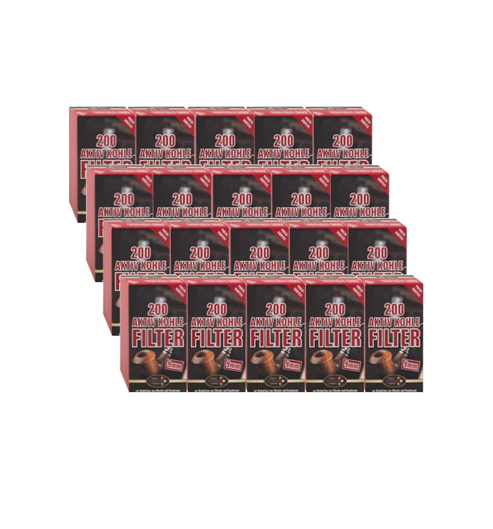 20 x Pfeifenfilter Ermuri Aktivkohle 9 mm à 200 Filter SW14908
