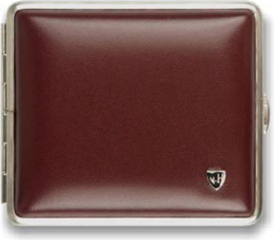 Zigtt.-Etui v.H.  Soft-Leder rot, Rahmen nickel 18er 605608