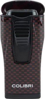 COLIBRI Zigarrenfeuerzeug "Monaco II" Carbondesign rot 295312