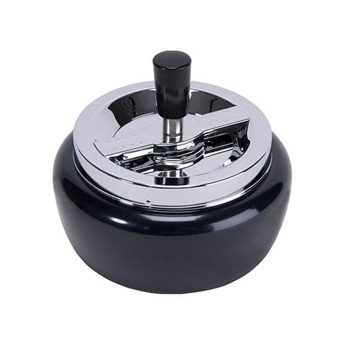 Schleuderaschenbecher aus Metall Chrom in anthrazit matt silbermetallic 61524