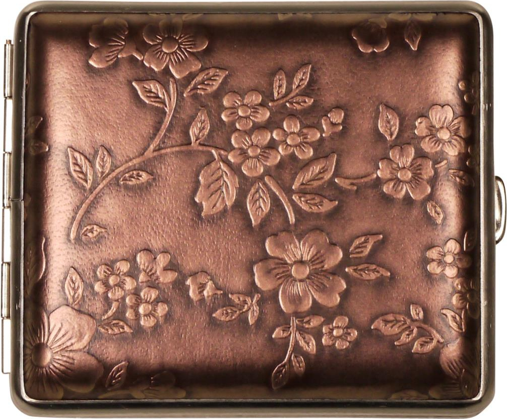 Zigtt.-Etui v.H. KL Blumen bronze Rahmen Nickel matt 18er 604641