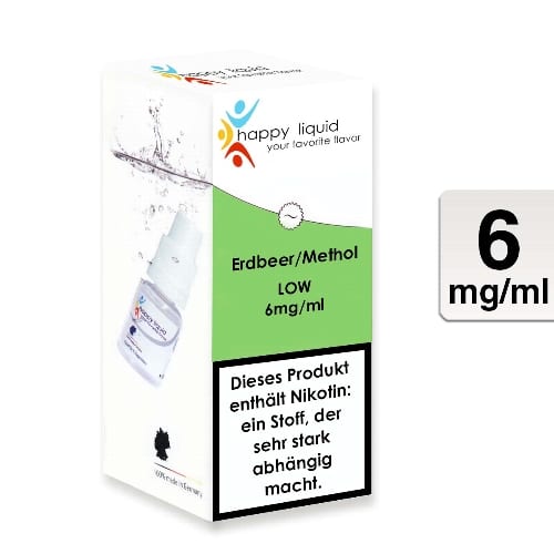 E-Liquid HAPPY LIQUID Erdbeere / Menthol 6 mg 89307