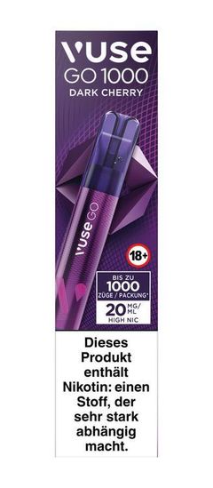 Einweg eZigarette Vuse GO Dark Cherry 20mg bis zu 1000 Puffs 40214