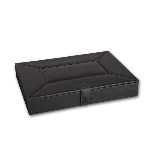 Humidor Columbus aus Holz mit Kunstlederummantelung in schwarz 84452