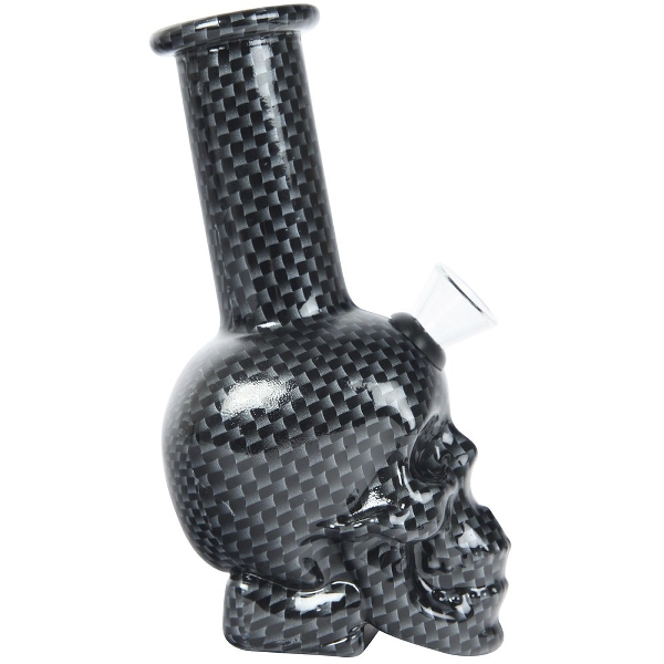 Bong Glas Skull black 14,5 cm hoch 53628