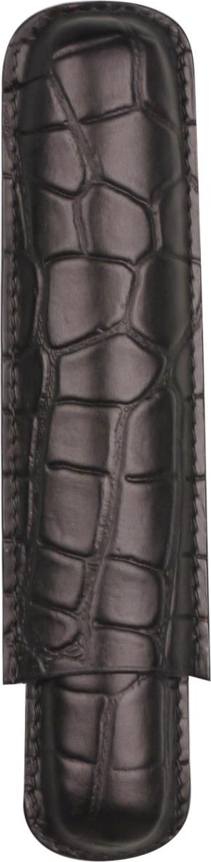 Zigarren Schiebe-Etui Leder schwarz Krokoprägung  1er 621502