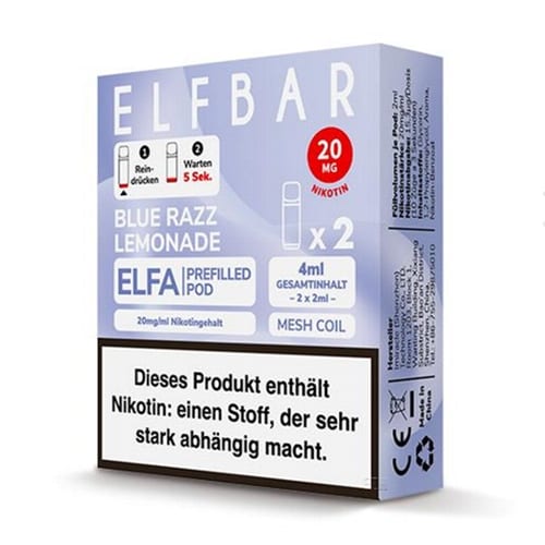 E-Liquidpod ELFBAR Elfa Blue Razz Lemonade 20 mg 2 Pods 17625
