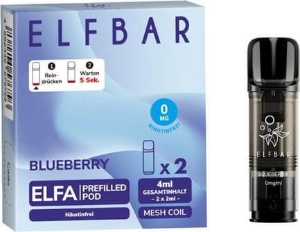 E-Liquidpod  ELFBAR ELFA Blueberry 2ml Pod 0mg Nikotin 2er ( OHNE NIKOTIN ) 40428