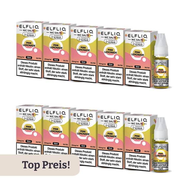 10er Pack E-Liquid Nikotinsalz ELFBAR Elfliq Pink Lemonade 20mg 43671