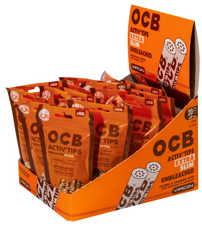 OCB Activ'Tips 6mm – Extra Slim Unbleached Filter, Großpackung 1000 Stück