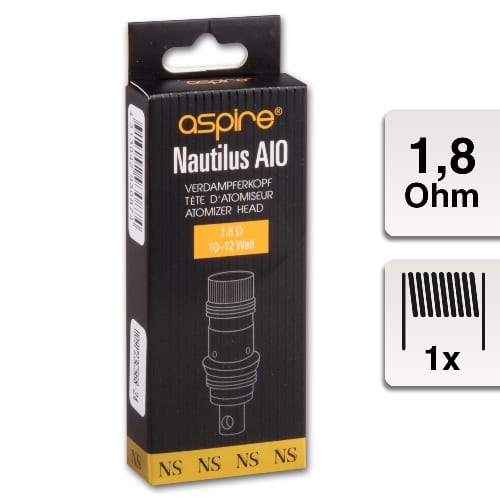 E-Clearomizercoil ASPIRE Nautilus BVC 1,8 Ohm 5 Stueck 42907