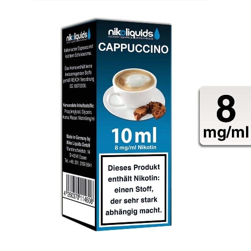 E-Liquid Nikoliquids Cappucino 8 mg/ml Flasche 10 ml 87418