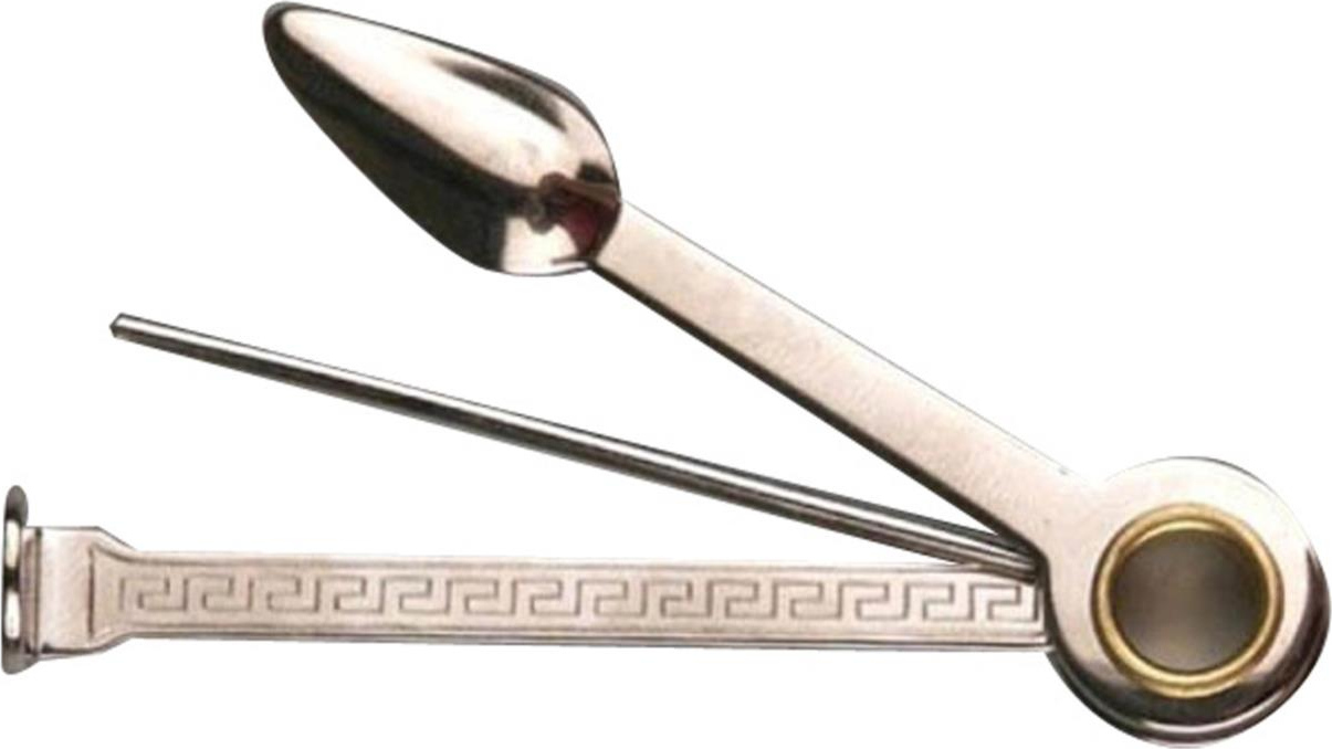 Pfeifenbesteck nickel guillochiert 3tlg. / CZ 490002