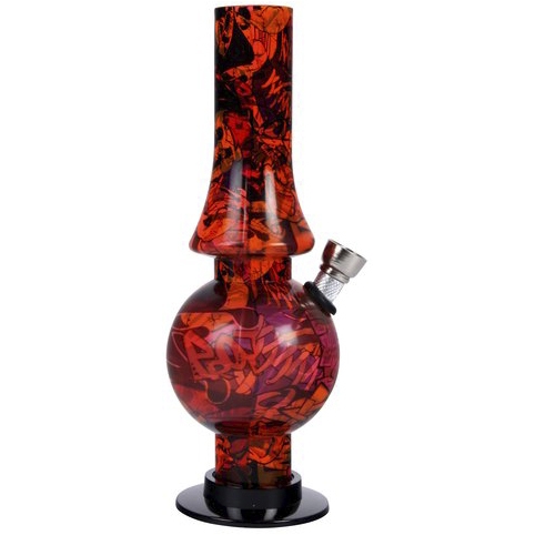 Bong Acryl Graffiti rot 20 cm 53621