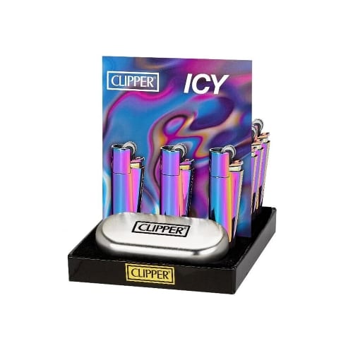 Einwegfeuerzeug Stein CLIPPER Icy Colors II (12) Steller mit 12 Stueck 88803