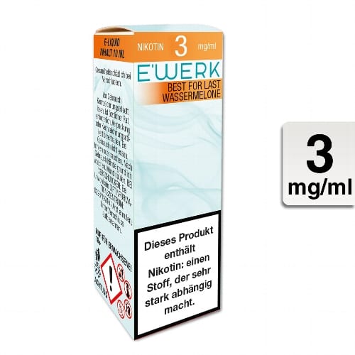 E-Liquid E'WERK Best for Last 3 mg (Wassermelone) 88562