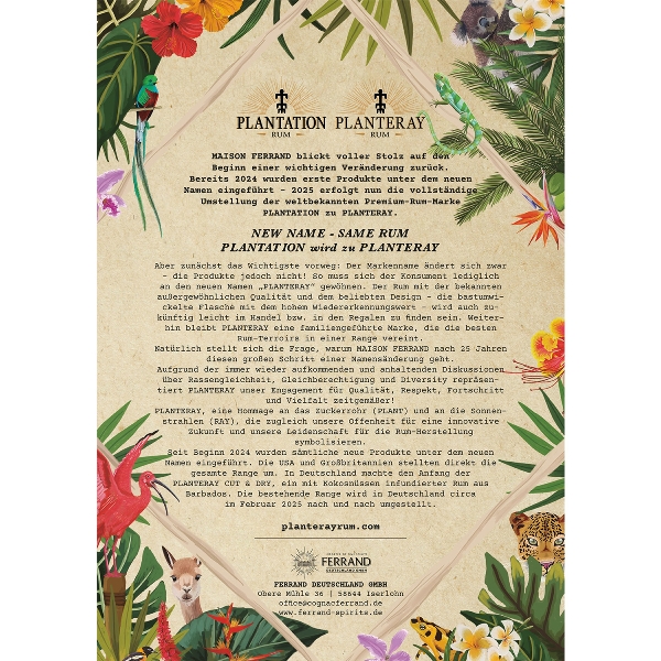 Rum PLANTERAY Mauritius 2013 46,5 % Vol. 81821